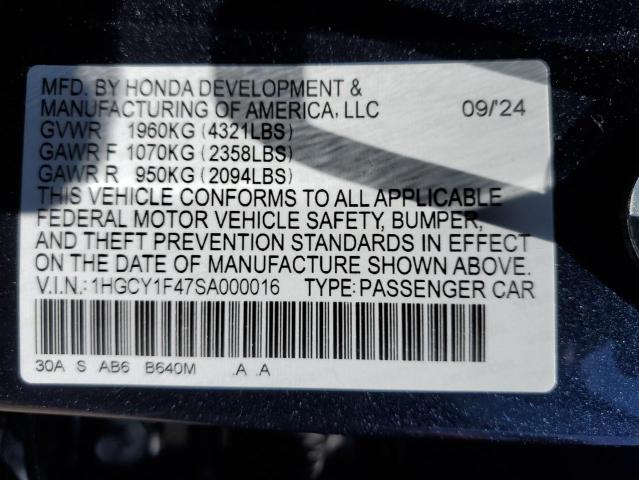 2025 HONDA ACCORD SE 1HGCY1F47SA000016