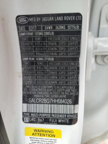 2017 LAND ROVER DISCOVERY SALCR2BG7HH684026
