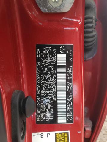 2010 TOYOTA PRIUS - JTDKN3DU9A0075452