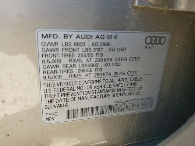 2017 AUDI Q7 PREMIUM WA1LAAF75HD025365