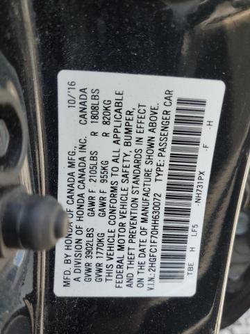 2017 HONDA CIVIC EXL 2HGFC1F70HH630072