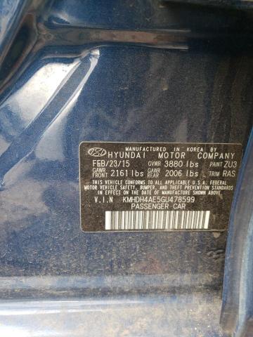 2016 HYUNDAI ELANTRA SE KMHDH4AE5GU478599