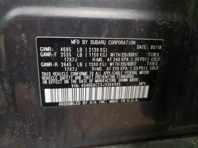 2018 SUBARU OUTBACK 2. 4S4BSACC0J3364980