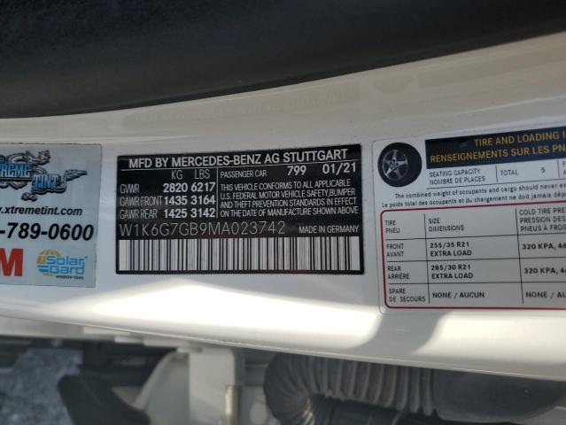 2021 MERCEDES-BENZ S 580 4MAT W1K6G7GB9MA023742