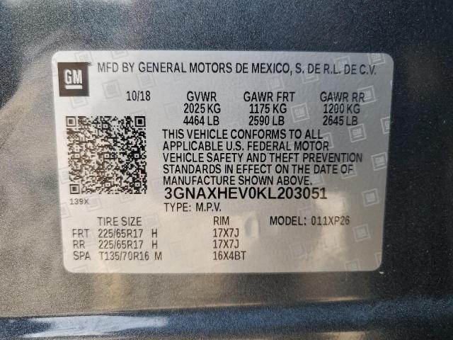 2019 CHEVROLET EQUINOX LS - 3GNAXHEV0KL203051