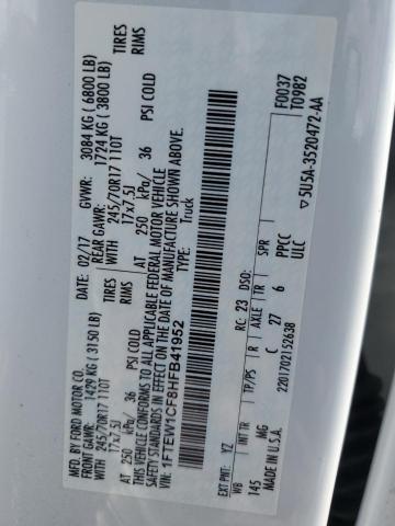 2017 FORD F150 SUPERCREW 1FTEW1CF8HFB41952