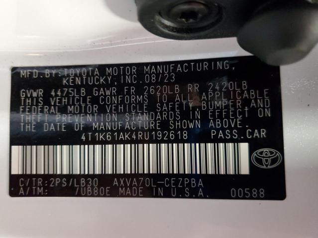 2024 TOYOTA CAMRY XSE 4T1K61AK4RU192618