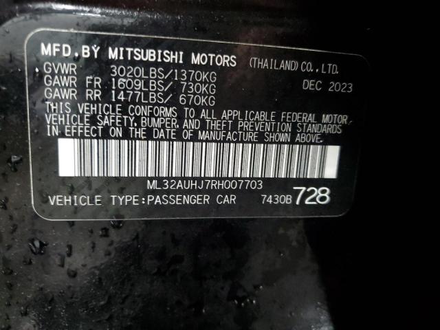 2024 MITSUBISHI MIRAGE ES ML32AUHJ7RH007703