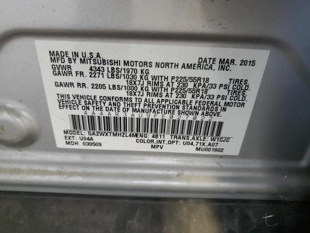 2015 MITSUBISHI OUTLANDER - 4A4AR3AU9FE027022