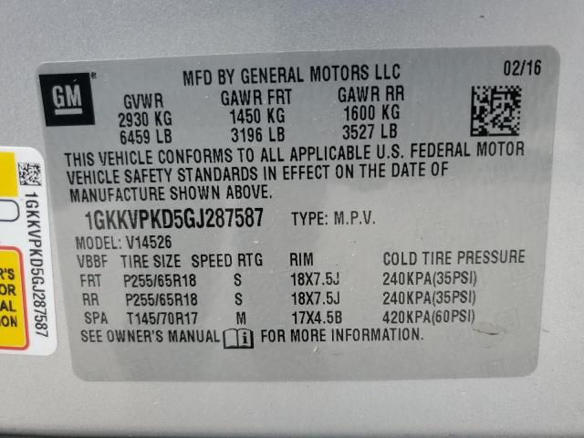 2016 GMC ACADIA SLE 1GKKVPKD5GJ287587