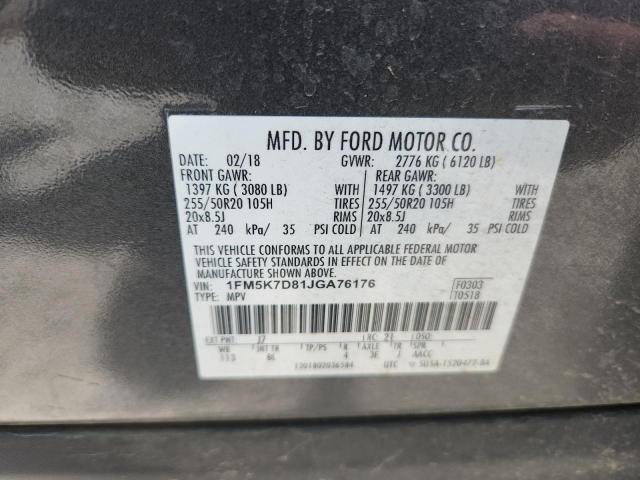 2018 FORD EXPLORER XLT 1FM5K7D81JGA76176