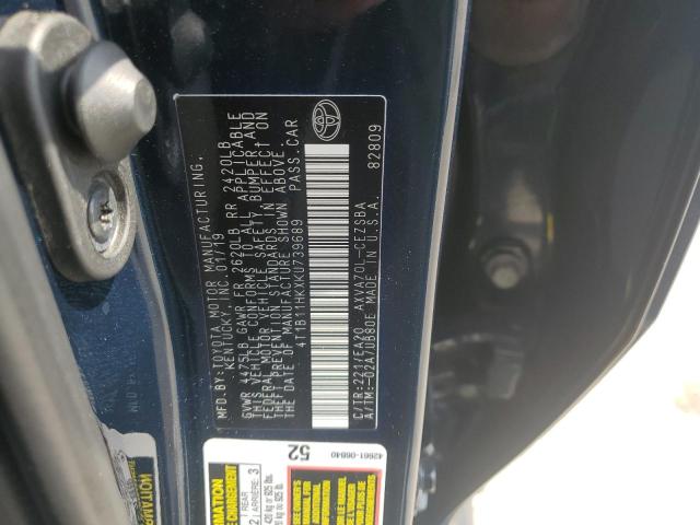2019 TOYOTA CAMRY L 4T1B11HKXKU739689