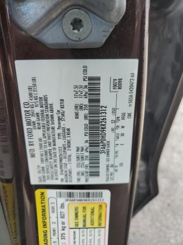 2019 FORD FUSION SE 3FA6P0HD9KR261312