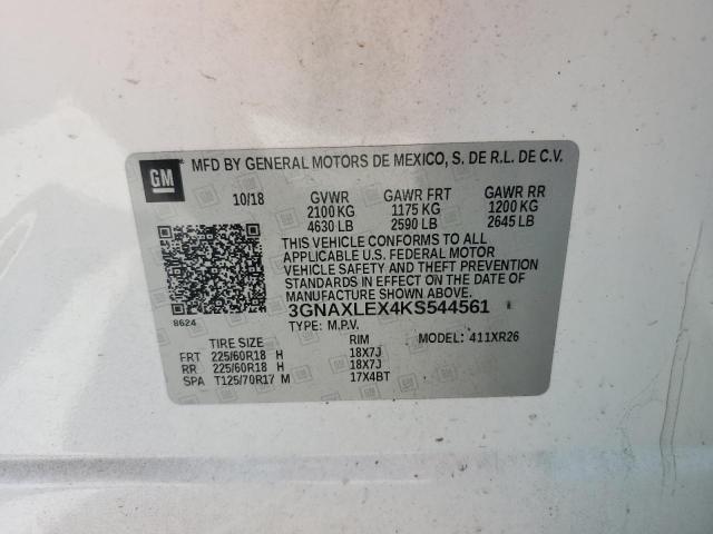 2019 CHEVROLET EQUINOX LT - 3GNAXLEX4KS544561