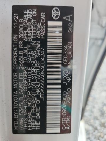 2022 TOYOTA MIRAI LE JTDAAAAA8NA004247