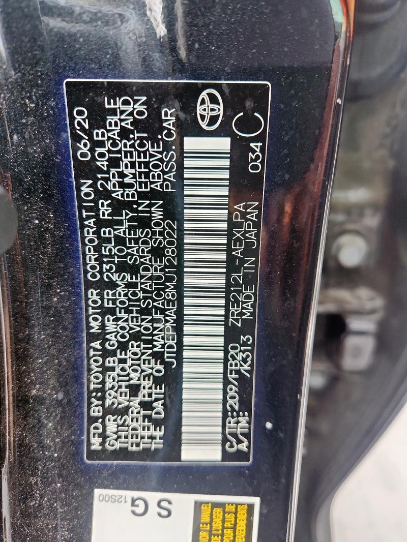 2021 TOYOTA COROLLA LE - JTDEPMAE8MJ128022