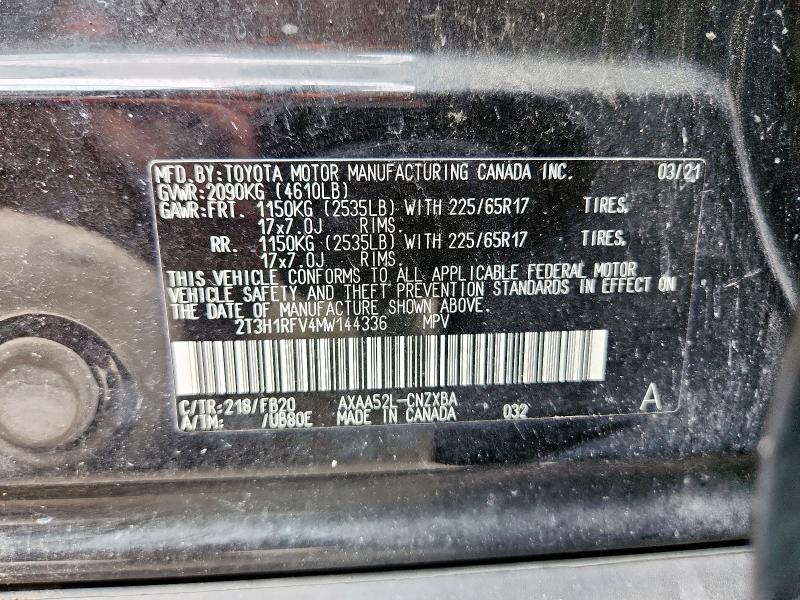 2021 TOYOTA RAV4 LE - 2T3H1RFV4MW144336