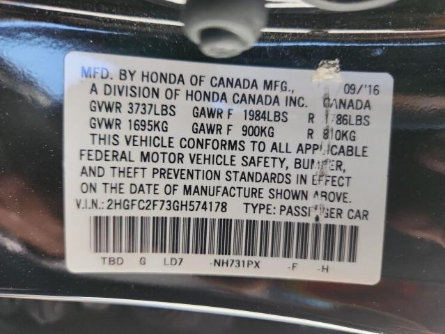 2016 HONDA CIVIC EX - 2HGFC2F73GH574178