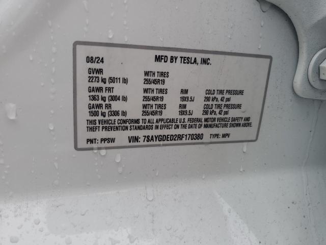 2024 TESLA MODEL Y 7SAYGDED2RF170380