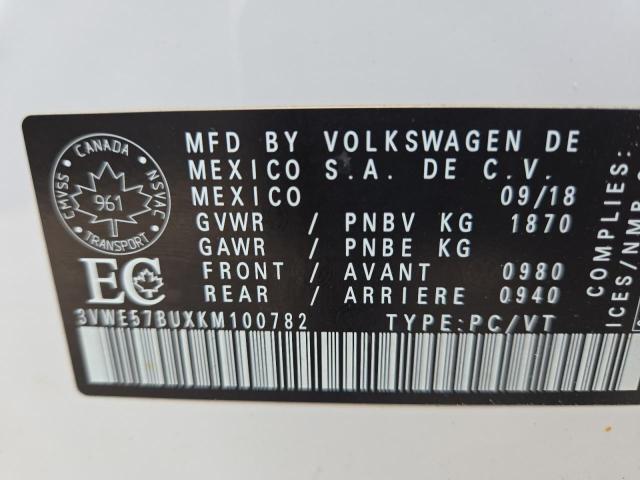 2019 VOLKSWAGEN JETTA SEL 3VWE57BUXKM100782
