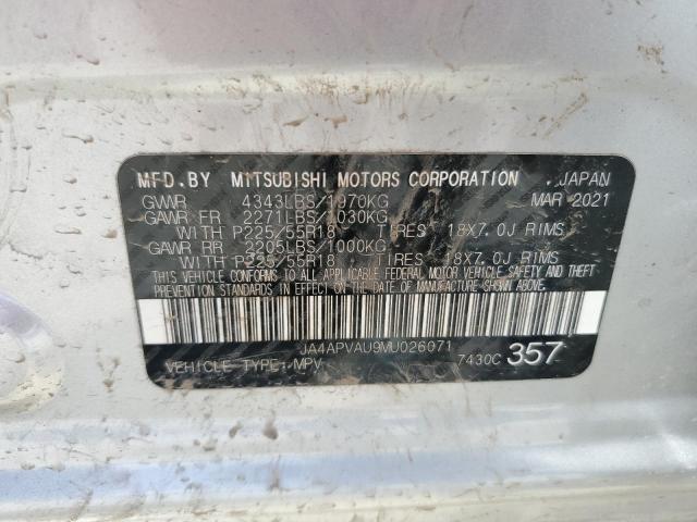 2021 MITSUBISHI OUTLANDER JA4APVAU9MU026071