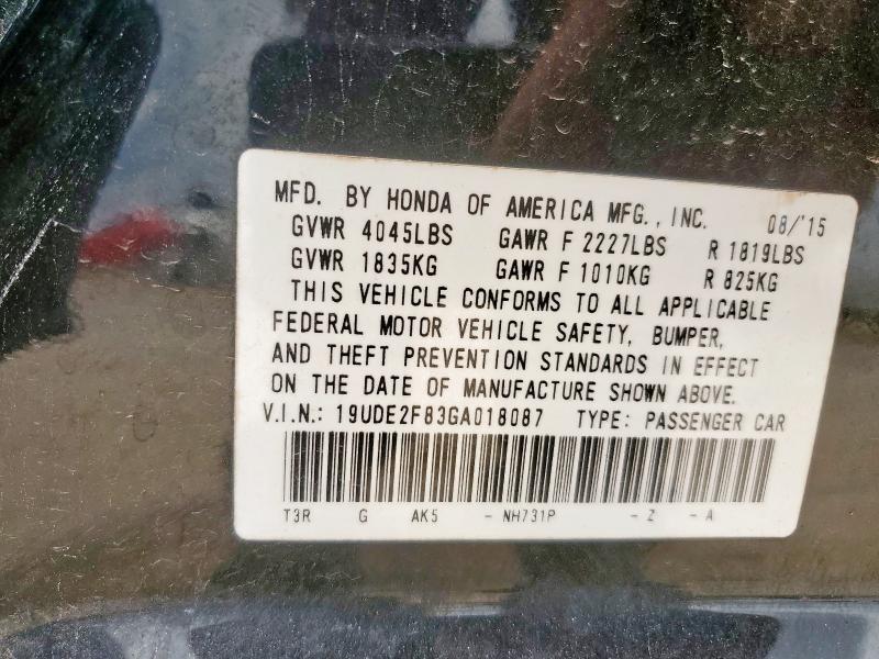 2016 ACURA ILX PREMIU 19UDE2F83GA018087