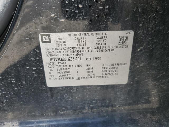 2017 GMC SIERRA K15 1GTV2LEC6HZ331791