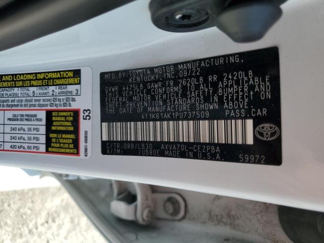 2023 TOYOTA CAMRY XSE 4T1K61AK1PU737509