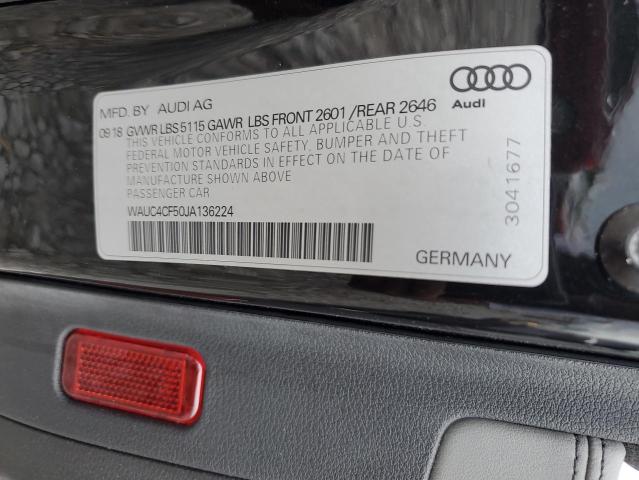 2018 AUDI S5 PRESTIG WAUC4CF50JA136224