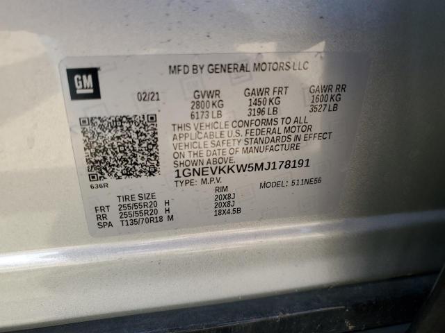 2021 CHEVROLET TRAVERSE P - 1GNEVKKW5MJ178191