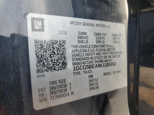 2019 CHEVROLET COLORADO 1GCGSBEA9K1185992