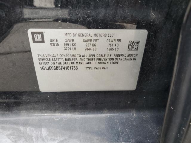 2015 CHEVROLET SONIC LTZ 1G1JE6SB5F4181758