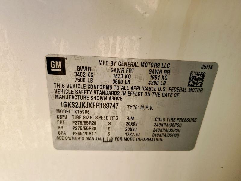 2015 GMC YUKON XL D 1GKS2JKJXFR189747