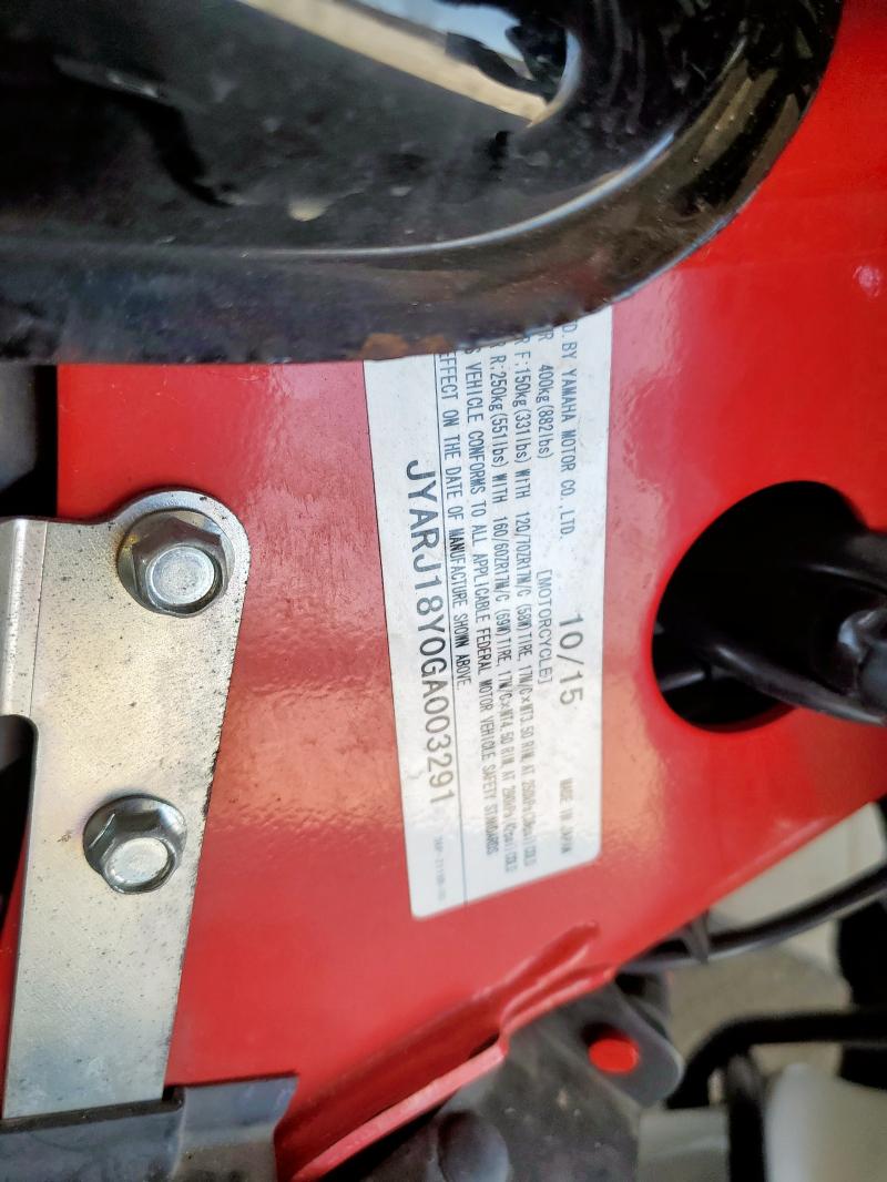 2016 YAMAHA FZ6 RC JYARJ18Y0GA003291