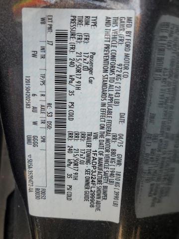 2015 FORD FOCUS TITA 1FADP3J24FL299908