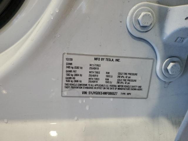 2021 TESLA MODEL Y 5YJYGDEE4MF086527