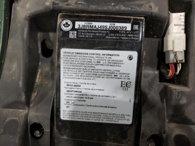 2025 CAN-AM OUTLANDER 3JBRMAJ49SJ000389