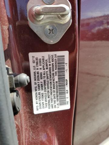 2012 HONDA CIVIC EX - 19XFB2F86CE043136