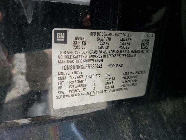 2015 CHEVROLET TAHOE K150 1GNSKBKC0FR720495