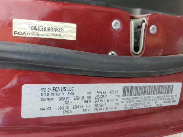 2016 JEEP COMPASS LA 1C4NJDEB1GD795471