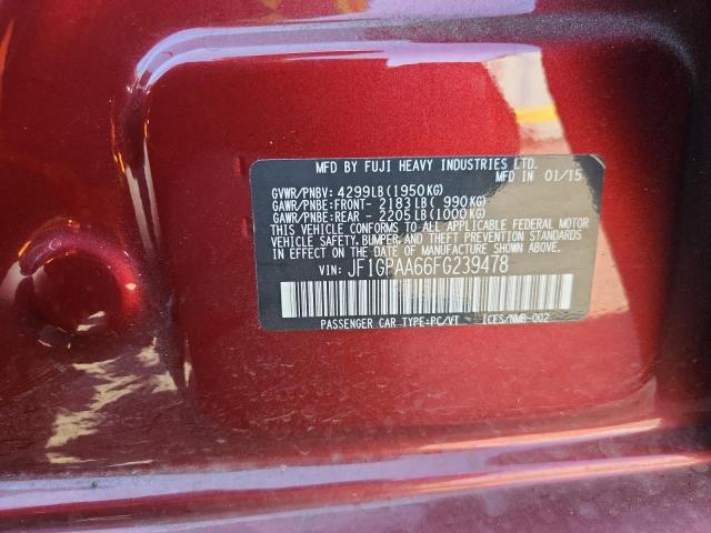 2015 SUBARU IMPREZA - JF1GPAA66FG239478