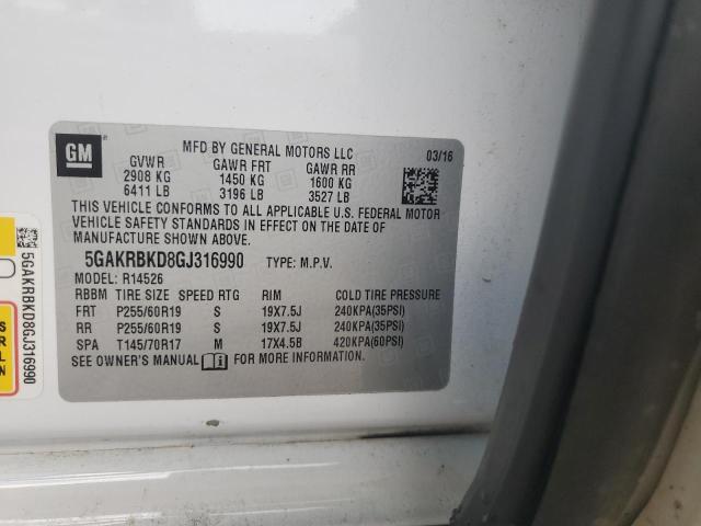 2016 BUICK ENCLAVE 5GAKRBKD8GJ316990