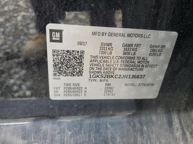 2018 GMC YUKON SLT 1GKS2BKC2JR136637