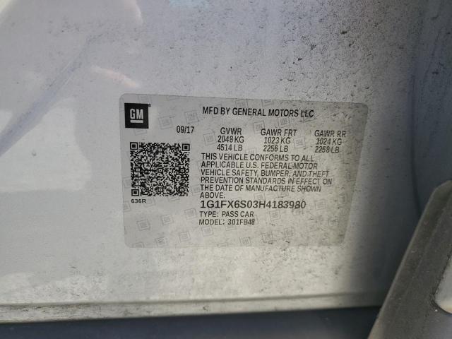2017 CHEVROLET BOLT EV PR 1G1FX6S03H4183980
