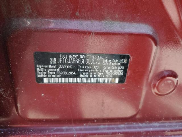 2016 SUBARU IMPREZA PR JF1GJAB66GH003070