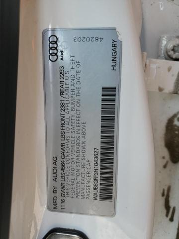 2017 AUDI A3 PREMIUM WAUB8GFF3H1043627