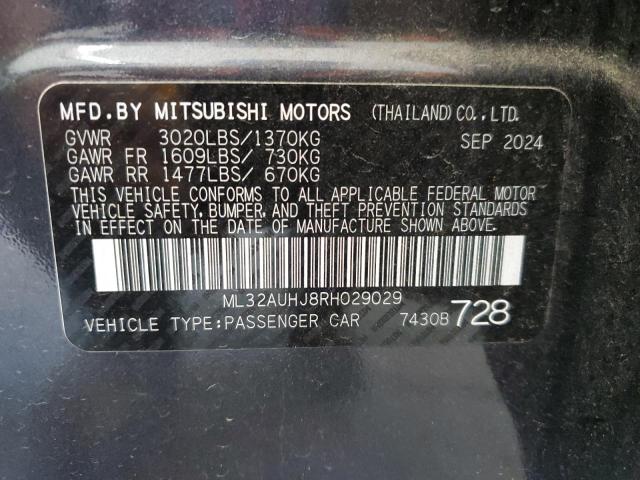 2024 MITSUBISHI MIRAGE ES ML32AUHJ8RH029029