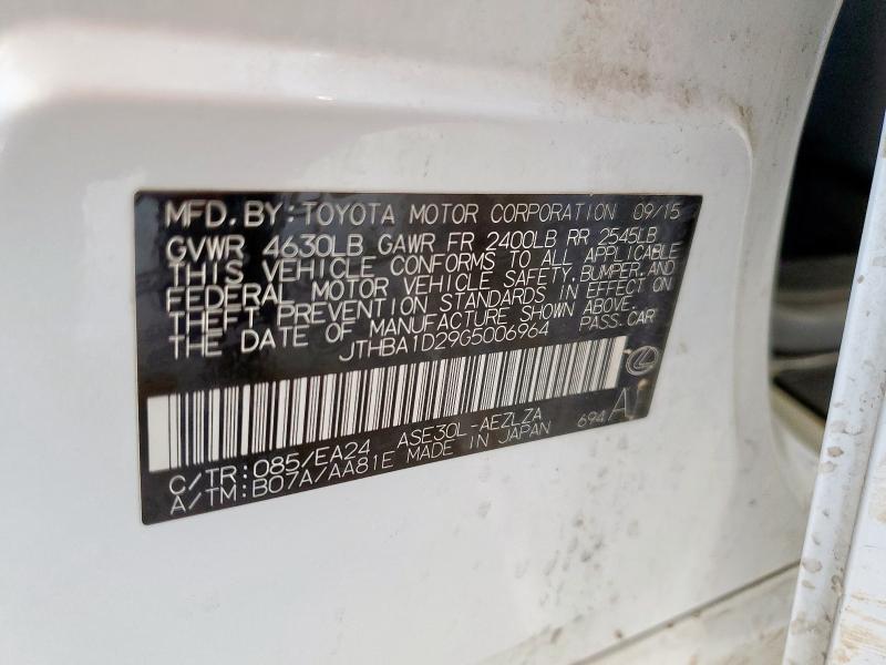 2016 LEXUS IS 200T JTHBA1D29G5006964