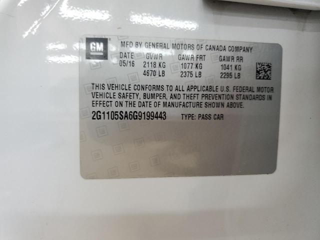 2016 CHEVROLET IMPALA LT 2G1105SA6G9199443