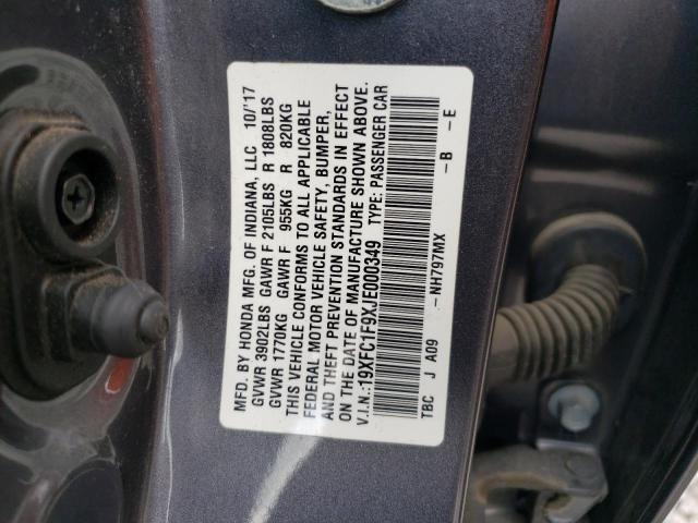 2018 HONDA CIVIC TOUR 19XFC1F9XJE000349